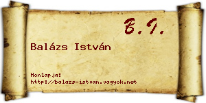 Balázs István névjegykártya
